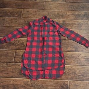Size small Red and Gray boyfriend sleep shirt.